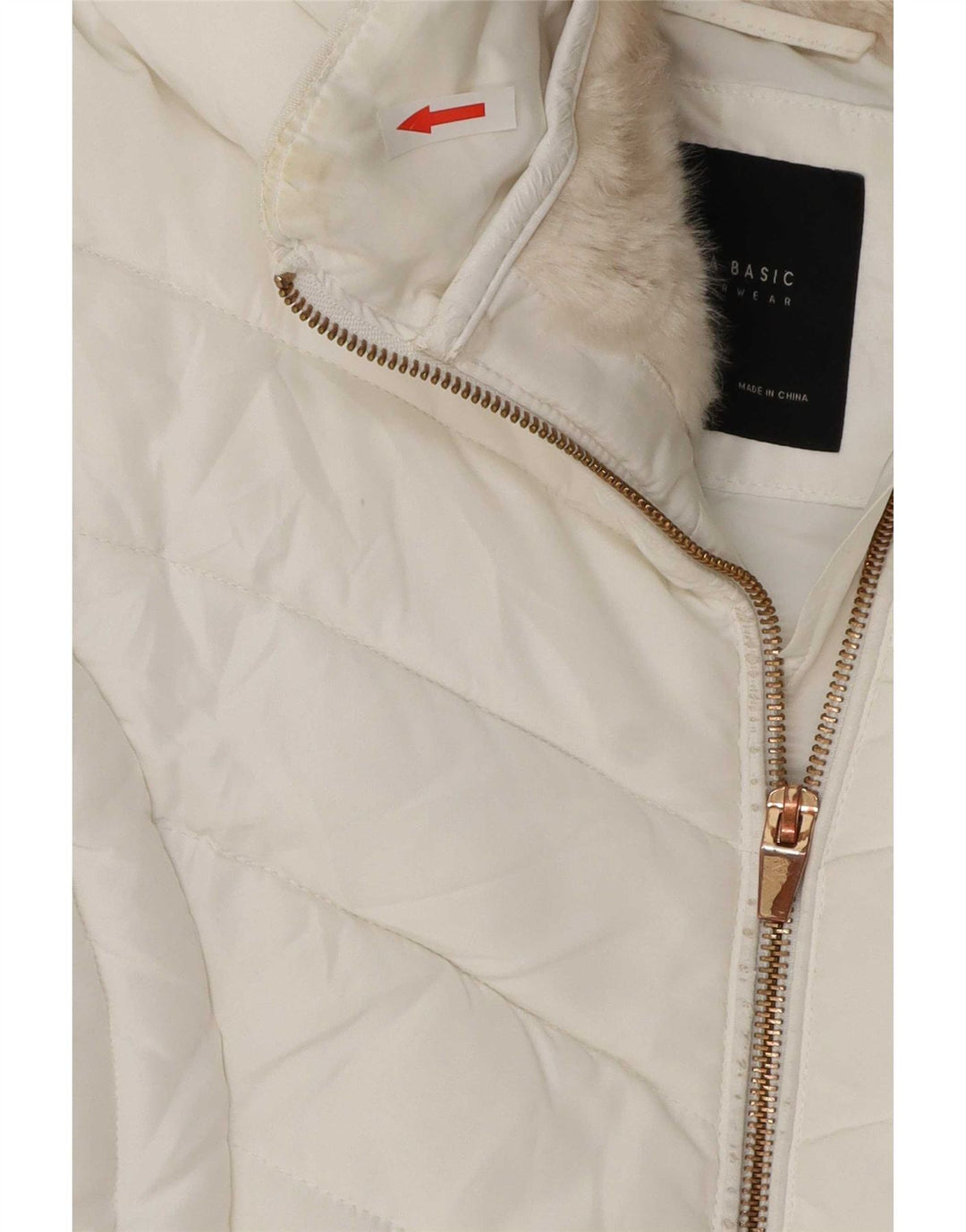 Zara Dame Polstret Jakke UK 14 Large White