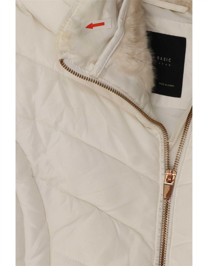 Zara Dame Polstret Jakke UK 14 Large White