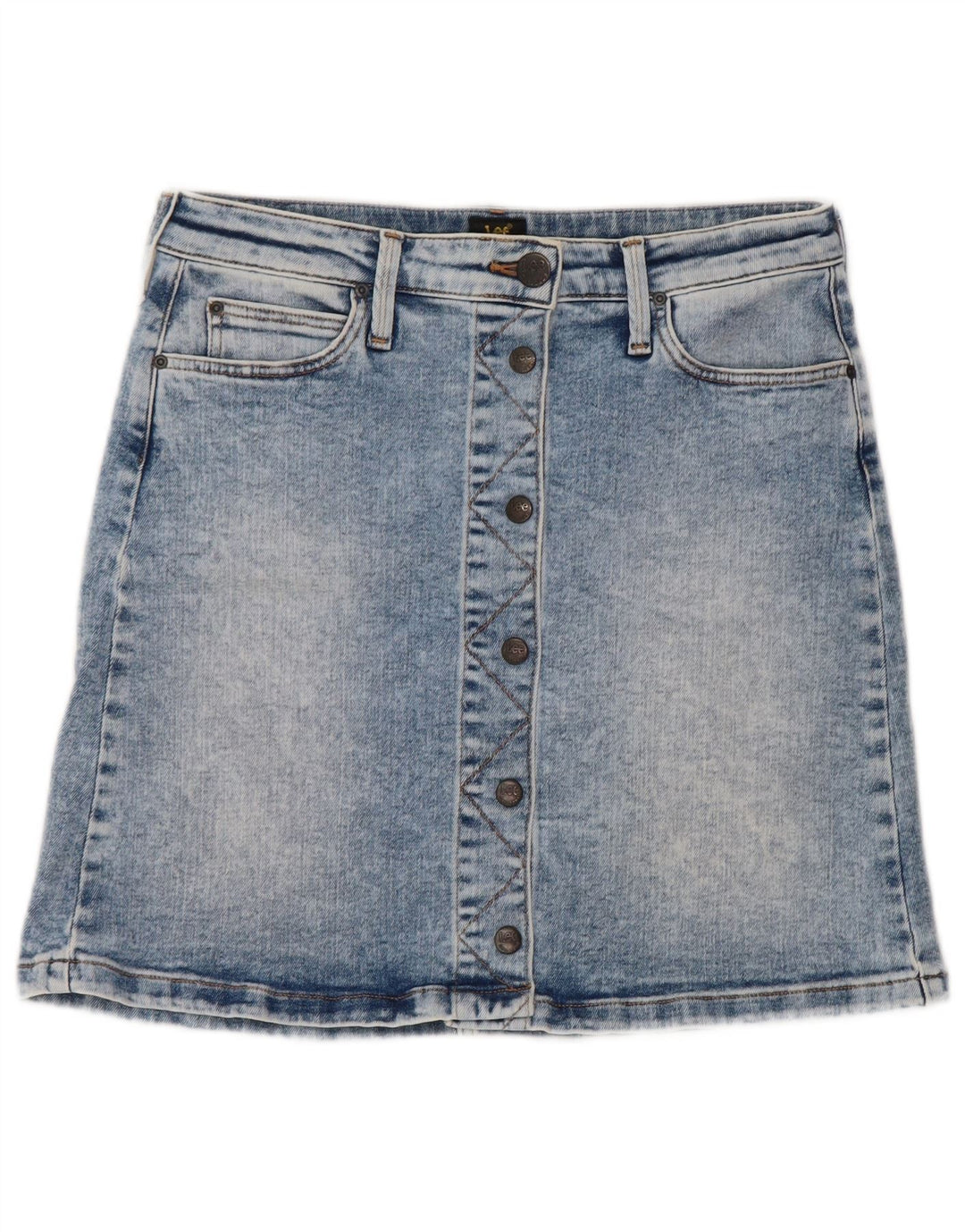 LEE Dame Denim A-Line nederdel W29 Medium Blue Bomuld