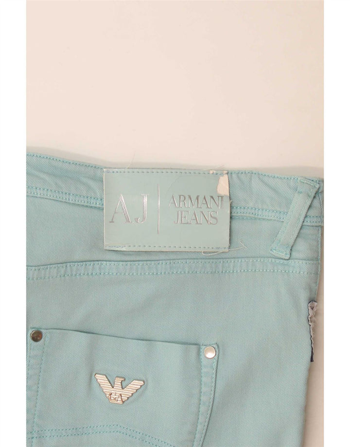 Armani Dame Slim Cropped Trousers W29 L25 Blue Modal