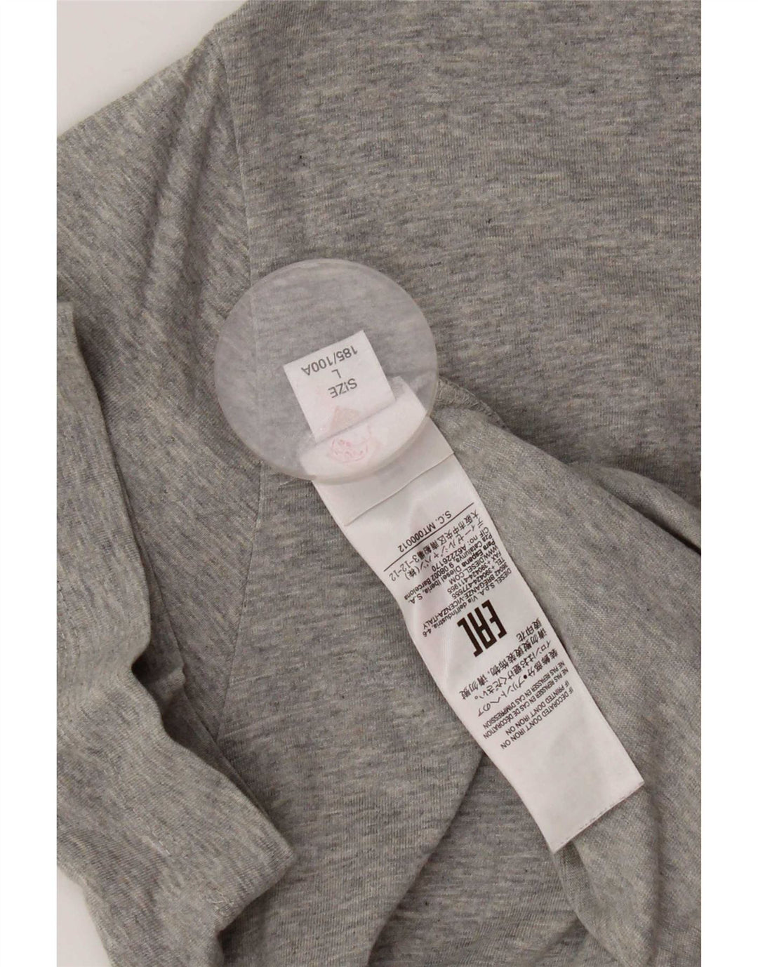 Diesel Herre Grafisk T-Shirt Top Stor Grå Bomuld
