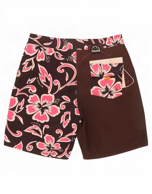 Sundek Herre badeshorts Medium W33 Brown Floral Polyester