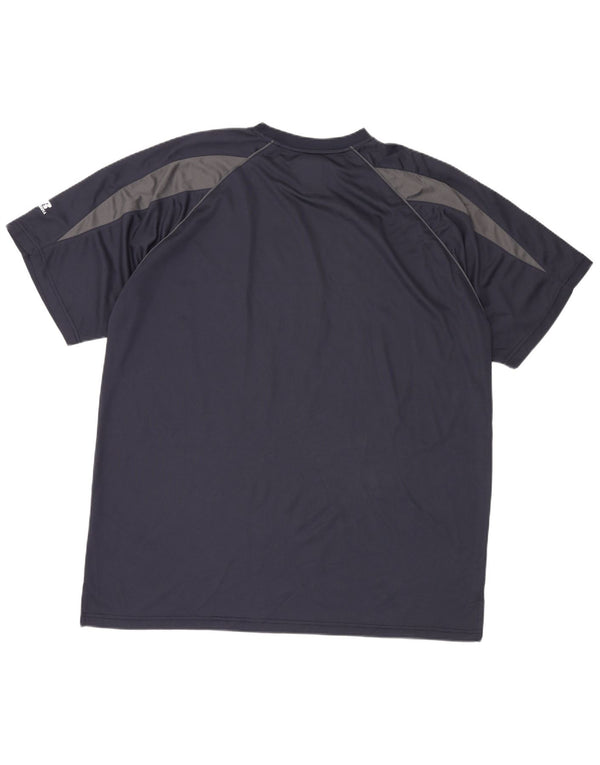 RUSSELL ATHLETIC Herre høj T-shirt Top 2XL Marineblå Colourblock Polyester
