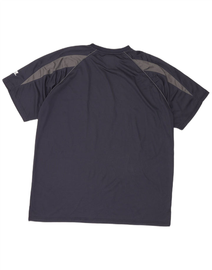 RUSSELL ATHLETIC Herre høj T-shirt Top 2XL Marineblå Colourblock Polyester