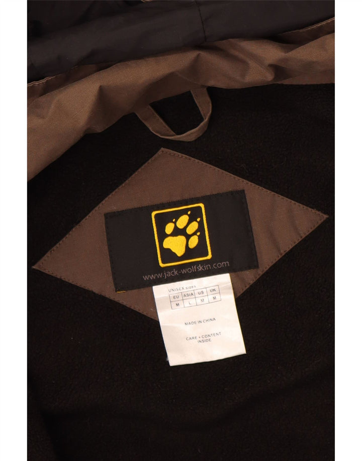 Jack Wolfskin Herre Hooded Windbreaker Jacket UK 38 Medium Brown Colourblock