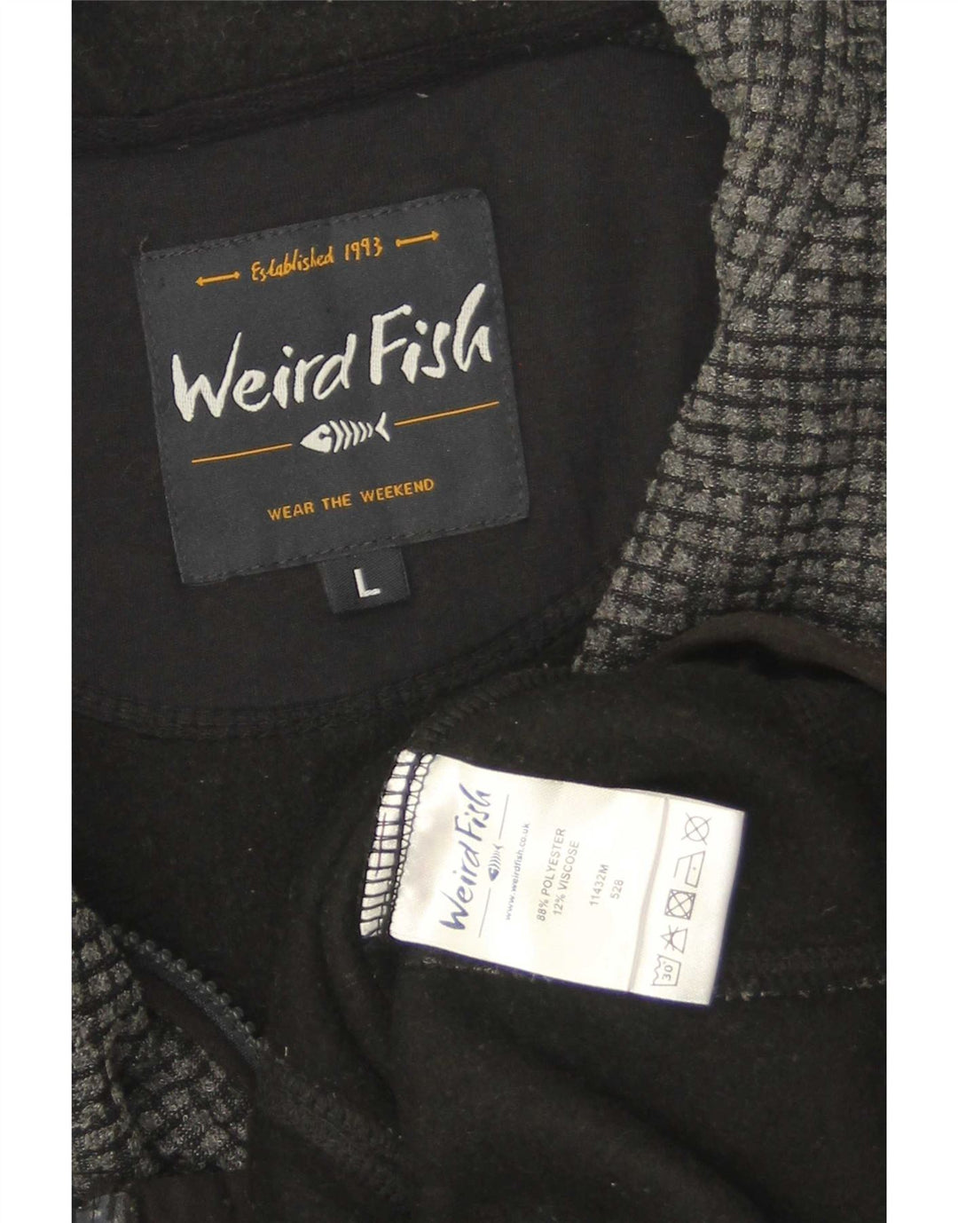 Weird Fish Herre Fleecejakke UK 40 Large Grå Polyester