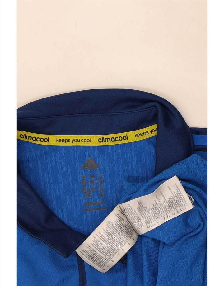 Adidas Herre Climacool Polo Shirt XL Blå Colourblock Polyester