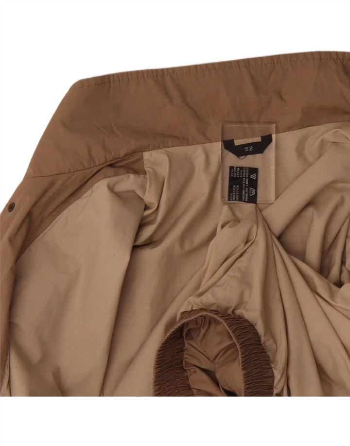 VINTAGE Mens Bomber Jacket IT 52 XL Beige Polyester