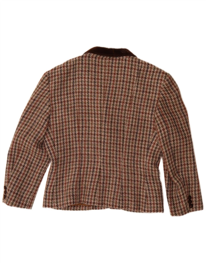 Vintage dame 5-knaps blazerjakke IT 46 Stor flerfarvet Houndstooth