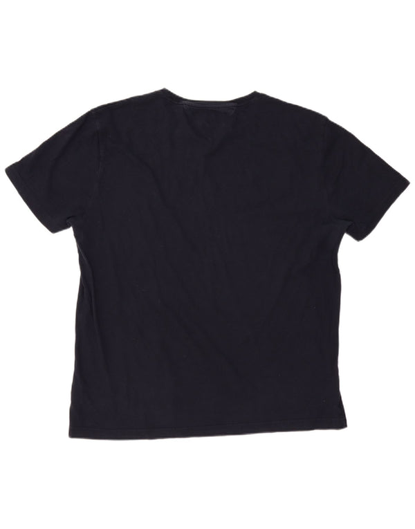 TOMMY HILFIGER Mens Slim Fit Graphic T-Shirt Top 2XL Navy Blue Cotton