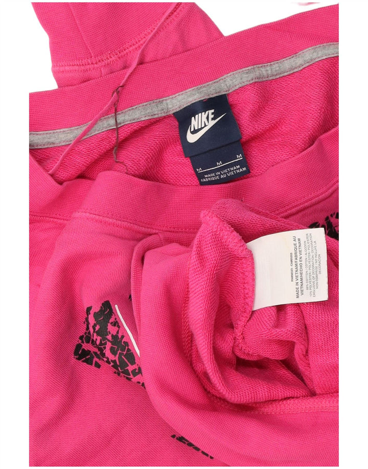 Nike Dame Grafisk Sweatshirt Jumper UK 14 Medium Pink Bomuld