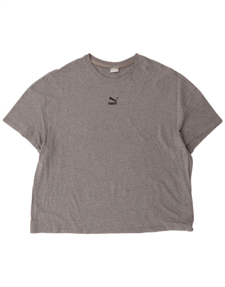Puma Herre Grafisk T-Shirt Top 2XL Grå Bomuld