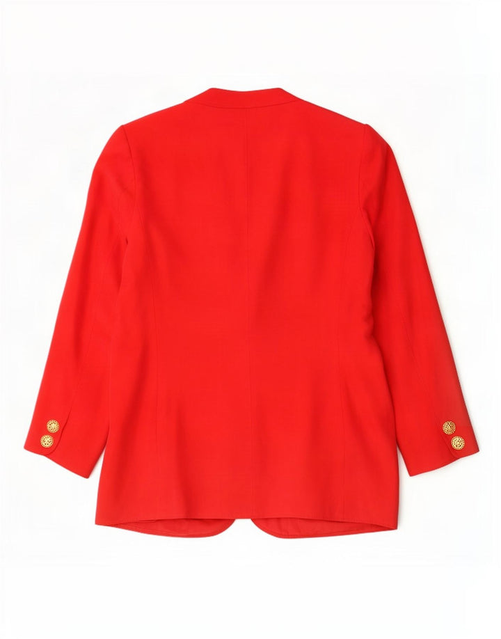 Vintage Dame 2 Button Blazer Jacket UK 14 Large Red Silk