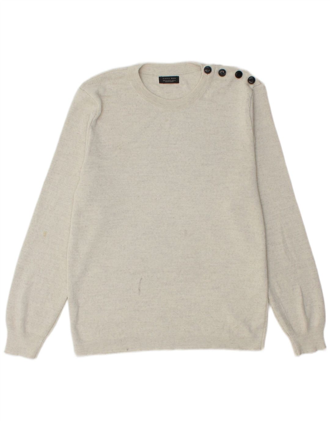 Zara Herre sweater med rund hals XL Grå