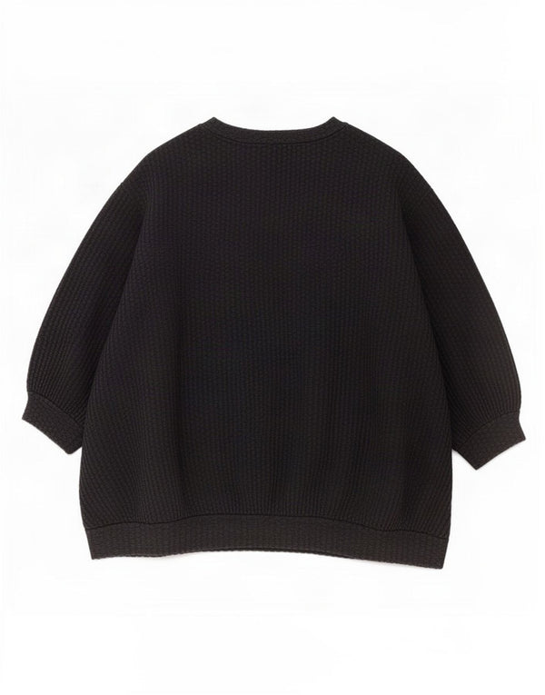 Cos Dame 3/4 ærmer oversized bådhals sweater UK 16 Large Black