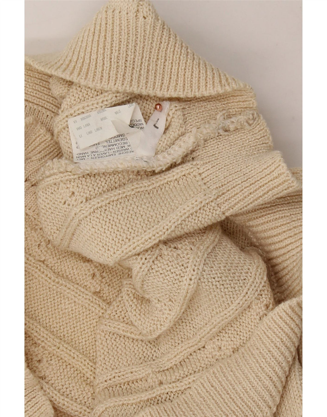 VINTAGE Mens Cardigan Sweater Large Beige Cotton Vintage Vintage and Second-Hand Vintage from Messina Hembry 