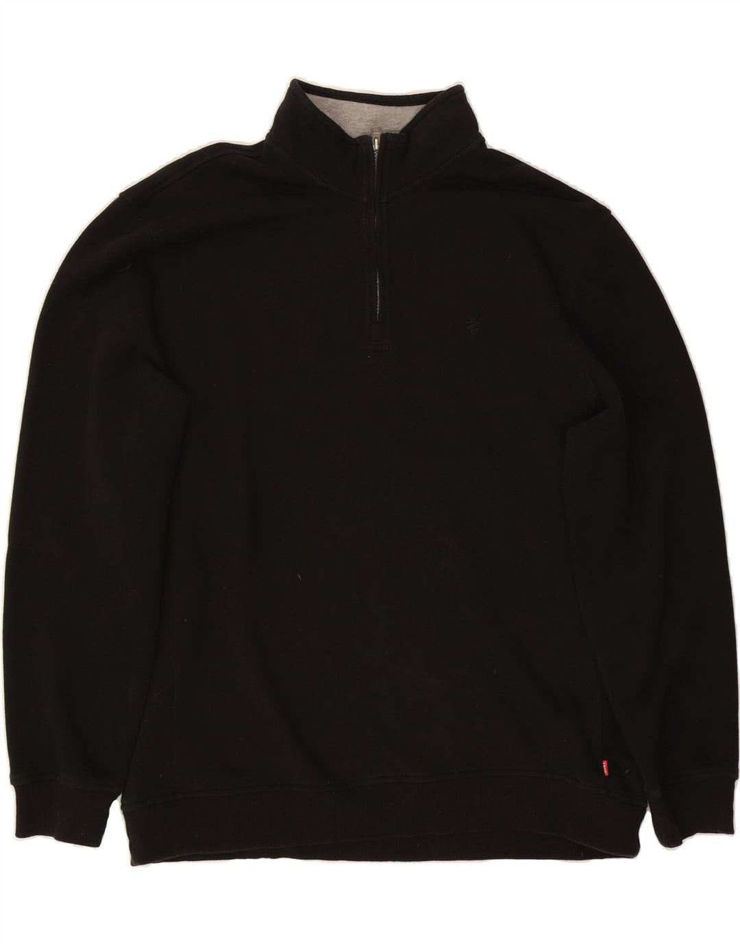 IZOD Mens Zip Neck Sweatshirt Jumper XL Black Cotton Vintage Izod and Second-Hand Izod from Messina Hembry 