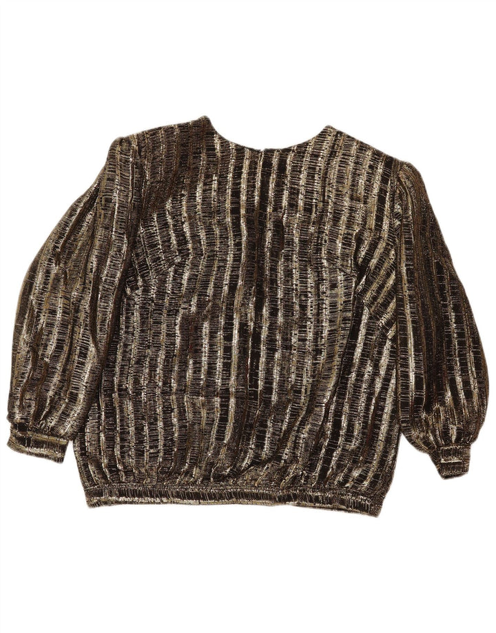 Vintage kvinders 2-delt nederdelsæt UK 14 Medium W29 Brun stribet