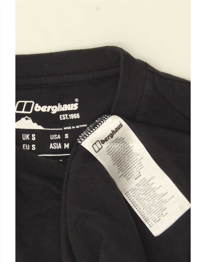 Berghaus Herre grafisk T-shirt Top Lille sort bomuld