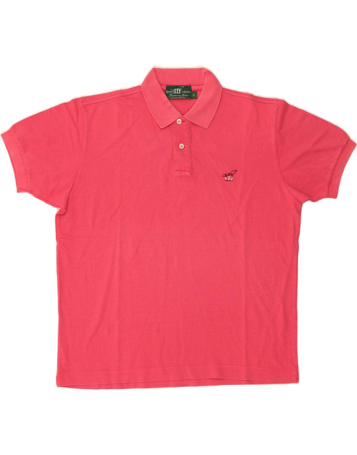 HENRY COTTONS Mens Polo Shirt Medium Pink Cotton Vintage Henry Cottons and Second-Hand Henry Cottons from Messina Hembry 