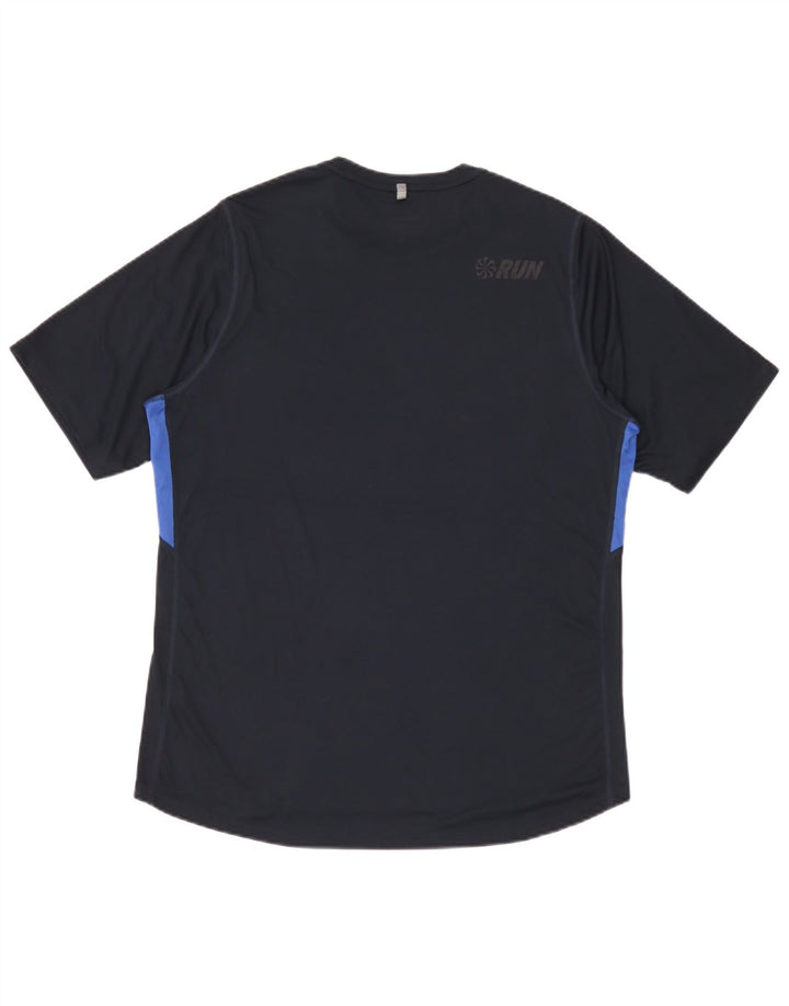 Nike Dri Fit T-shirt top til mænd, stor marineblå farveblok