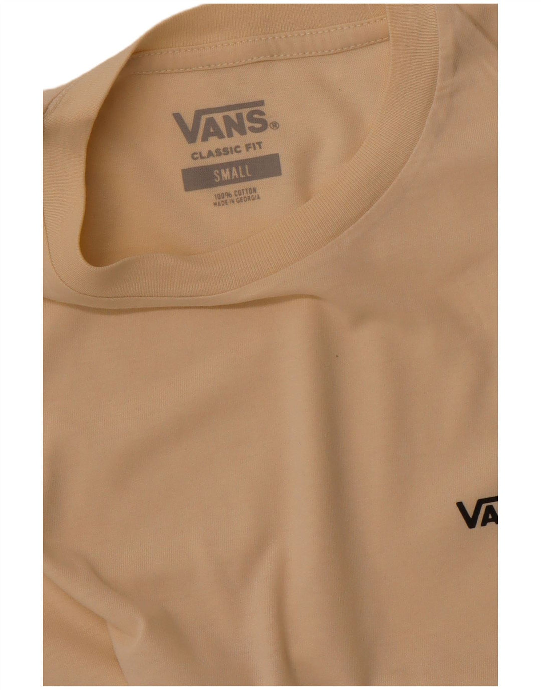 VANS Herre Classic Fit T-Shirt Top Lille Beige Bomuld