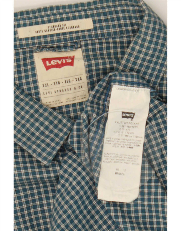 Levi's Herre Standard Fit skjorte 2XL blå ternet bomuld