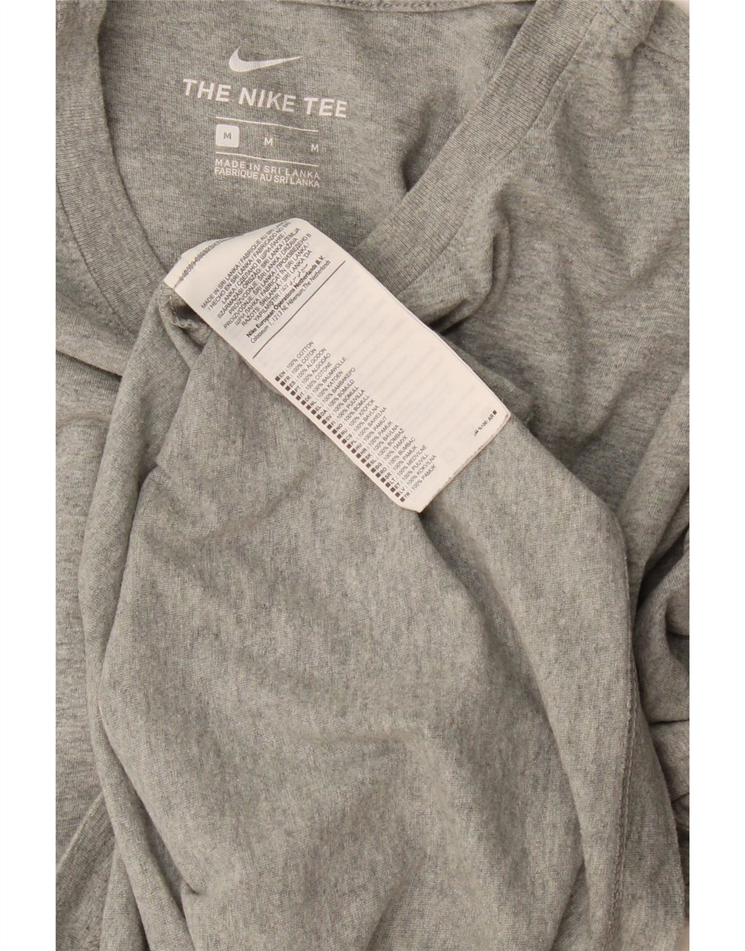 Nike Herre The Tee T-Shirt Top Medium Grey Bomuld