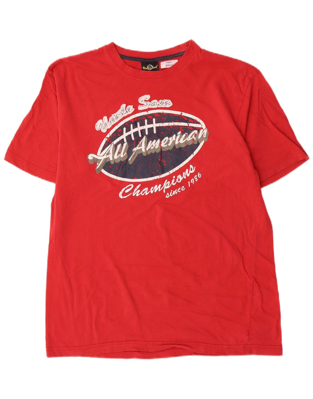 Uncle Sam Herre grafisk T-shirt Top Medium Rød Bomuld