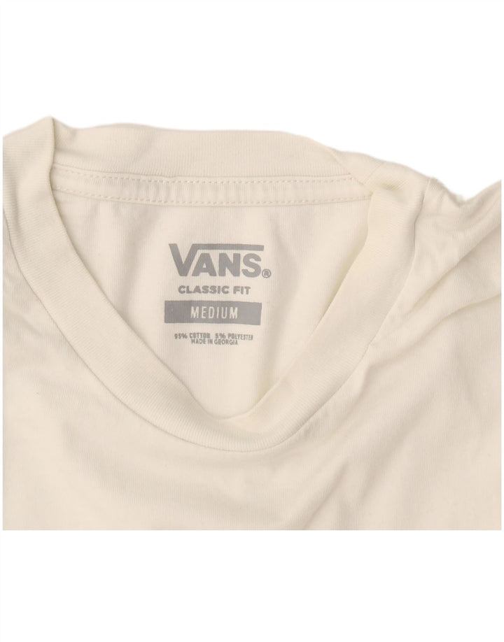 Vans Herre Classic Fit T-Shirt Top Medium White Colourblock Bomuld