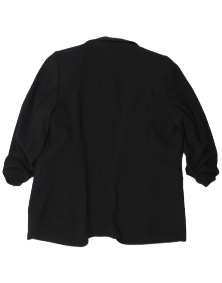 Marks & Spencer Dame 3/4 ærmet åben blazerjakke UK 18 XL Sort