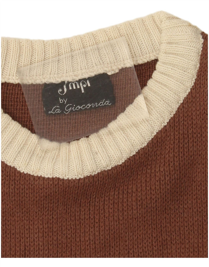 Vintage Dame Boat Neck Jumper Sweater UK 12 Medium Multicolored