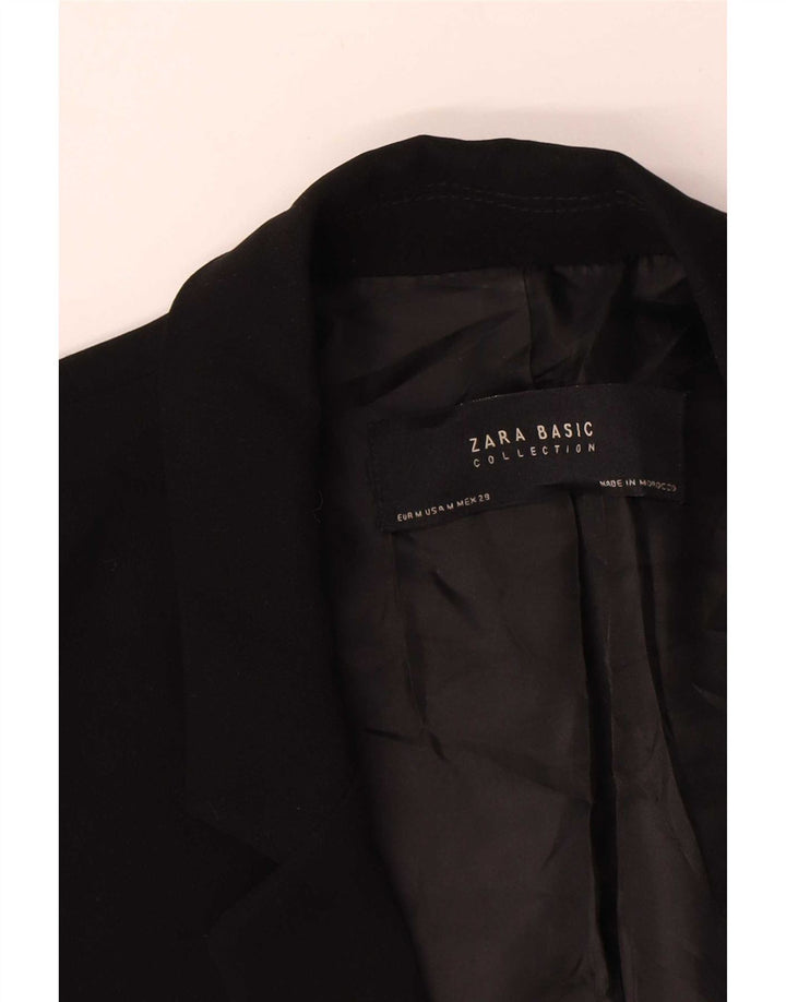 Zara Dame 3/4 ærmet åben blazerjakke UK 14 Medium Sort