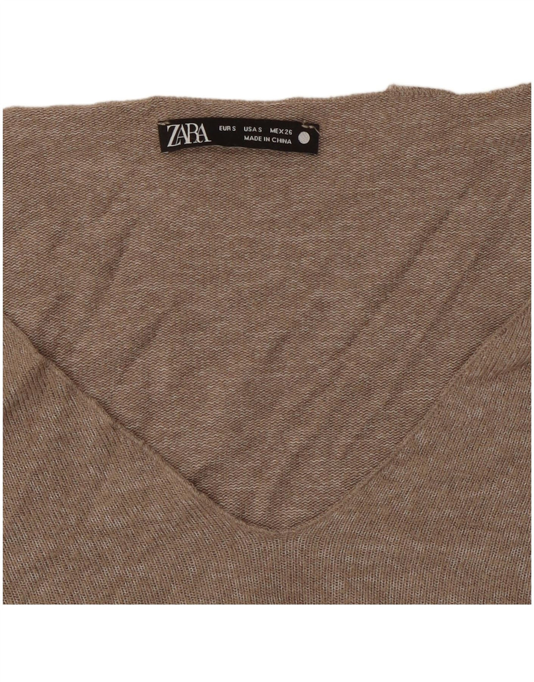 ZARA Dame V-hals sweater UK 10 Small Grå