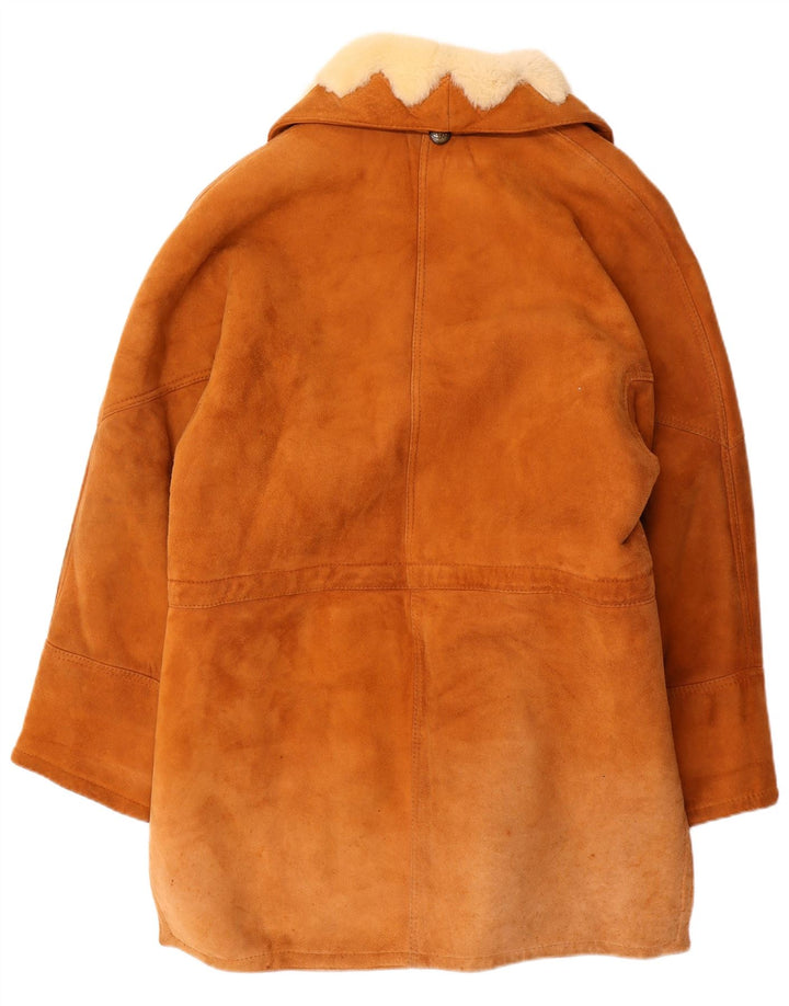 Vintage Dame Shearling Coat EU 44 XL Brun Shearling