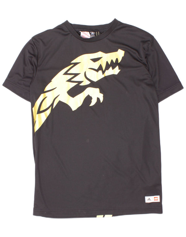 Adidas Boys Primegreen Grafisk T-Shirt Top 11-12 År Sort Polyester
