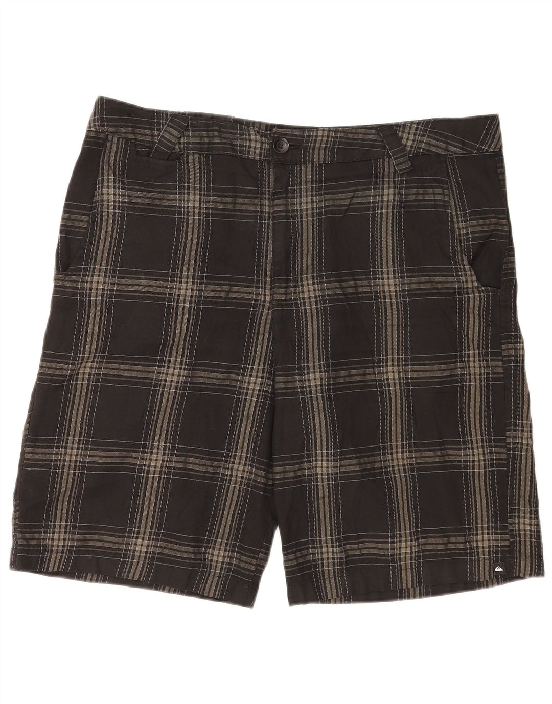 Quiksilver Chino Shorts til mænd W36, store grå ternet polyester
