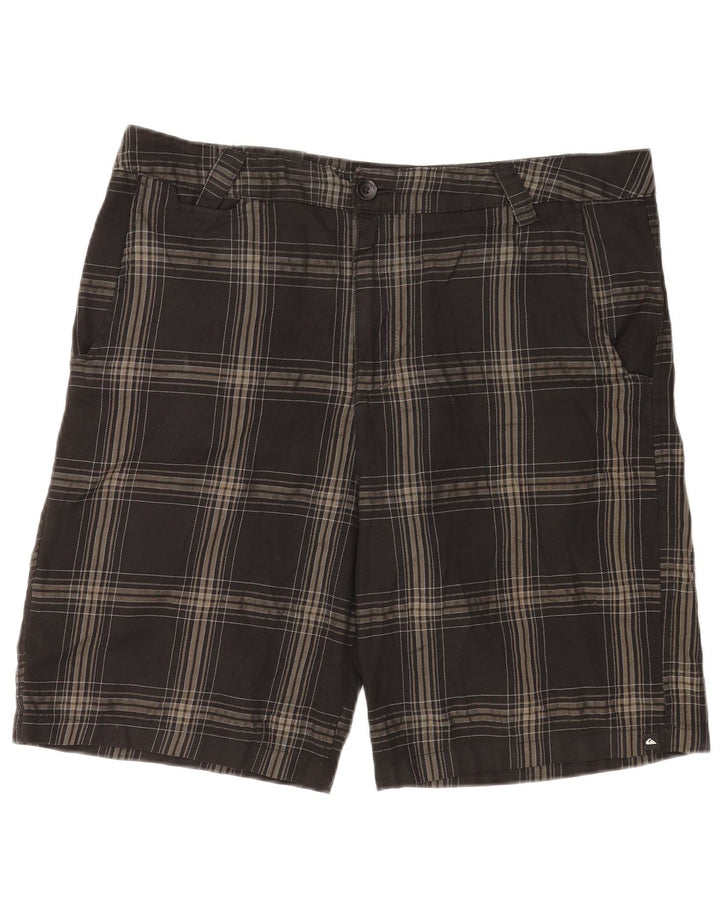 Quiksilver Chino Shorts til mænd W36, store grå ternet polyester