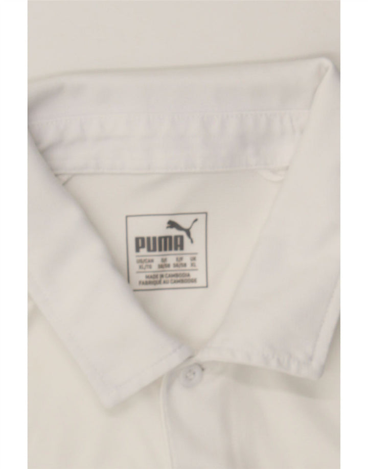 PUMA Mens Polo Shirt XL White Vintage Puma and Second-Hand Puma from Messina Hembry 