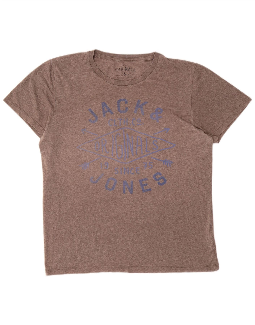 Jack & Jones Herre grafisk T-shirt Top Stor grå flækket polyester