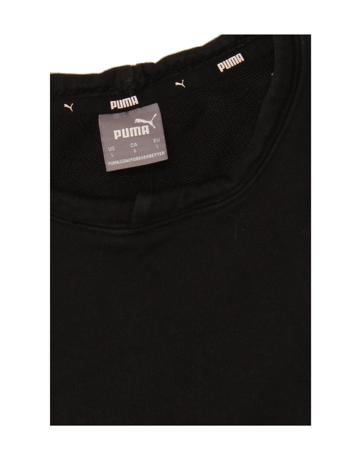 PUMA Mens Sleeveless Sweatshirt Jumper Large Black Cotton Vintage Puma and Second-Hand Puma from Messina Hembry 