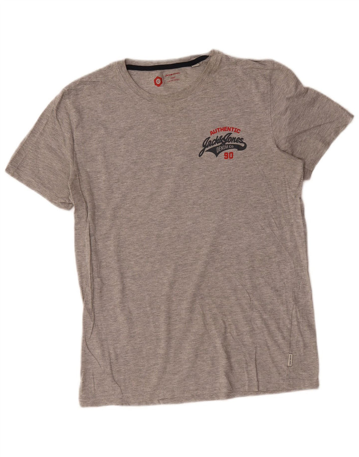 Jack & Jones herre T-shirt top mellemgrå bomuld