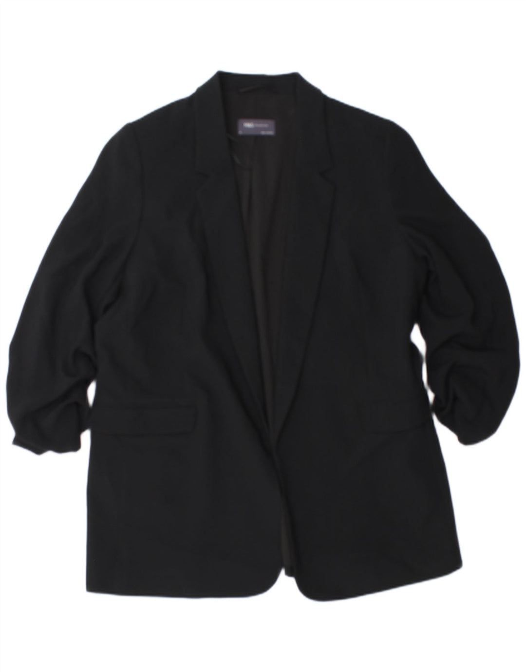 Marks & Spencer Dame 3/4 ærmet åben blazerjakke UK 18 XL Sort