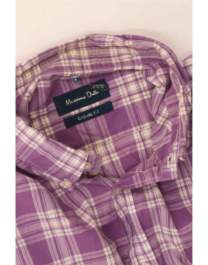 Massimo Dutti Herre Casual Fit skjorte XL lilla ternet