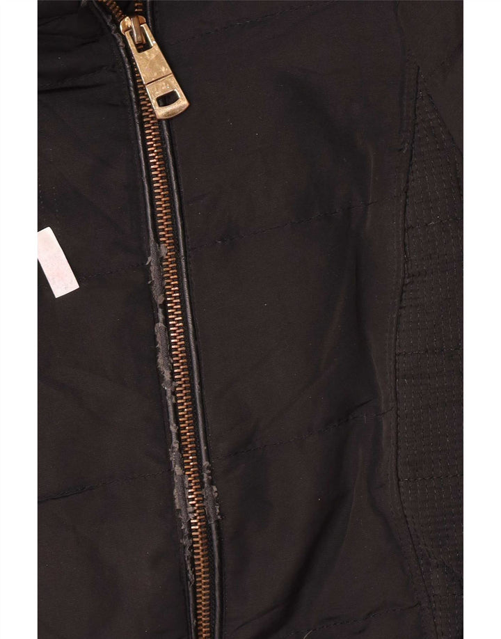 Zara Dame Polstret Jakke UK 14 Medium Sort Polyester