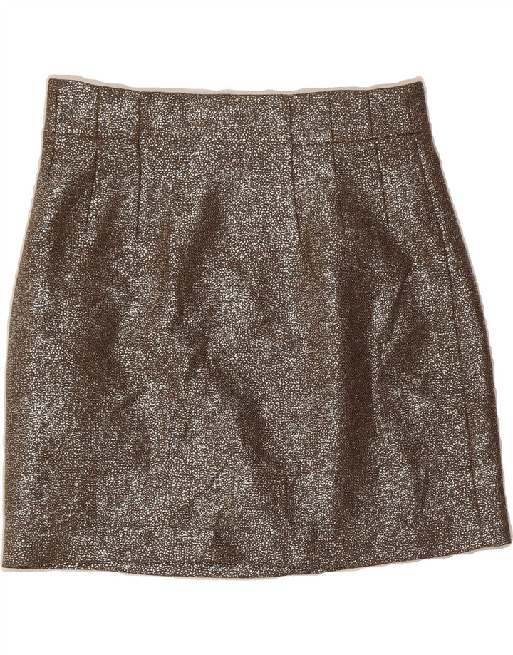 H&M Womens Mini Skirt EU 40 Medium W30  Brown Spotted Polyester Vintage H&M and Second-Hand H&M from Messina Hembry 