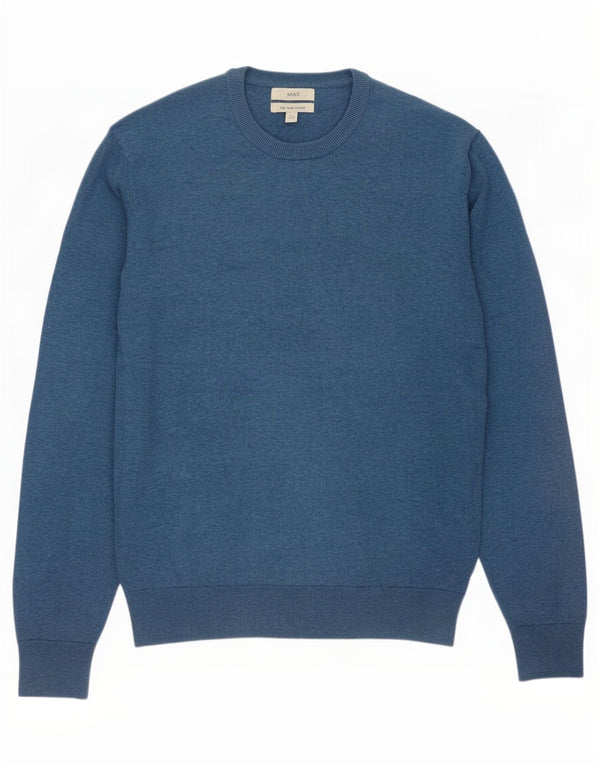Marks & Spencer Herre sweater med rund hals XL blå bomuld