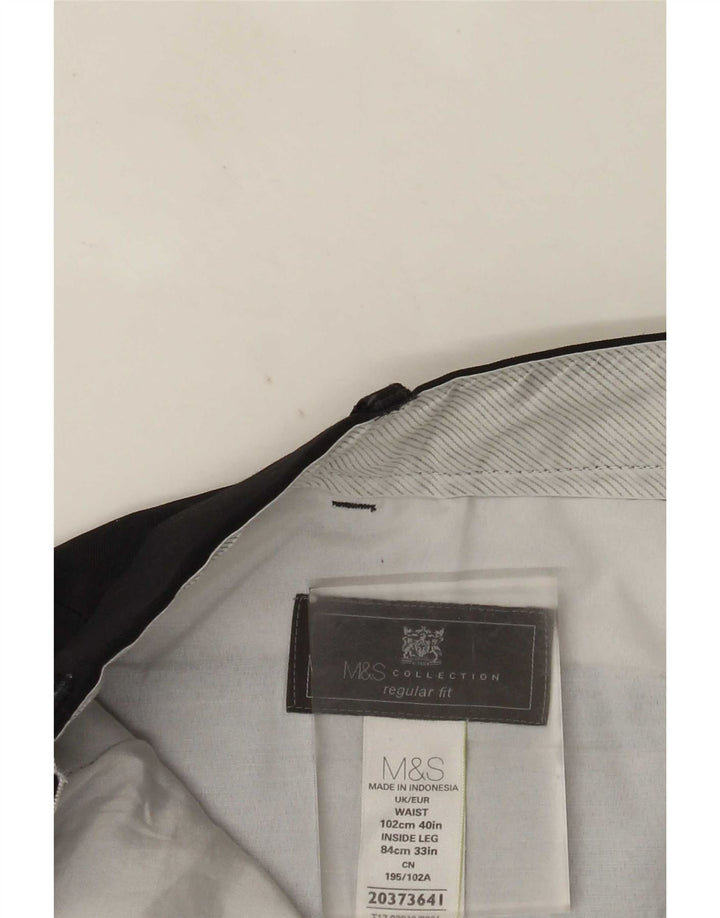 Marks & Spencer Herre Straight Regular Fit Suit Bukser W40 L33 Marineblå