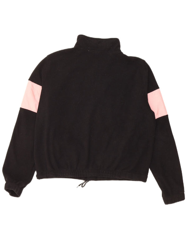 Ellesse Womens Oversized grafisk fleecetrøje UK 8 Small Black Colourblock