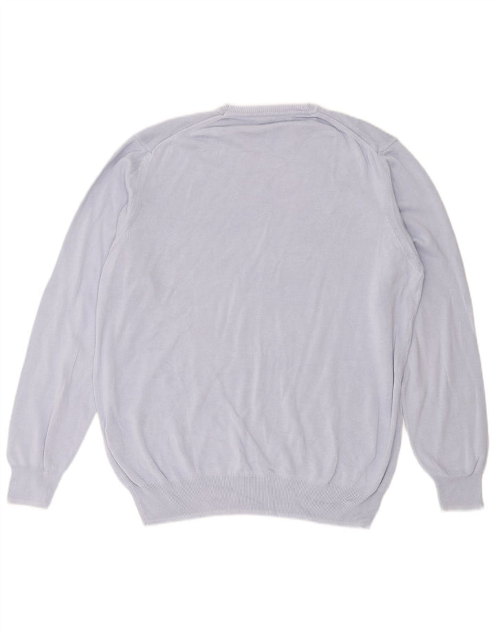 Zara Herre trøjetrøje med rund hals Stor blå bomuld